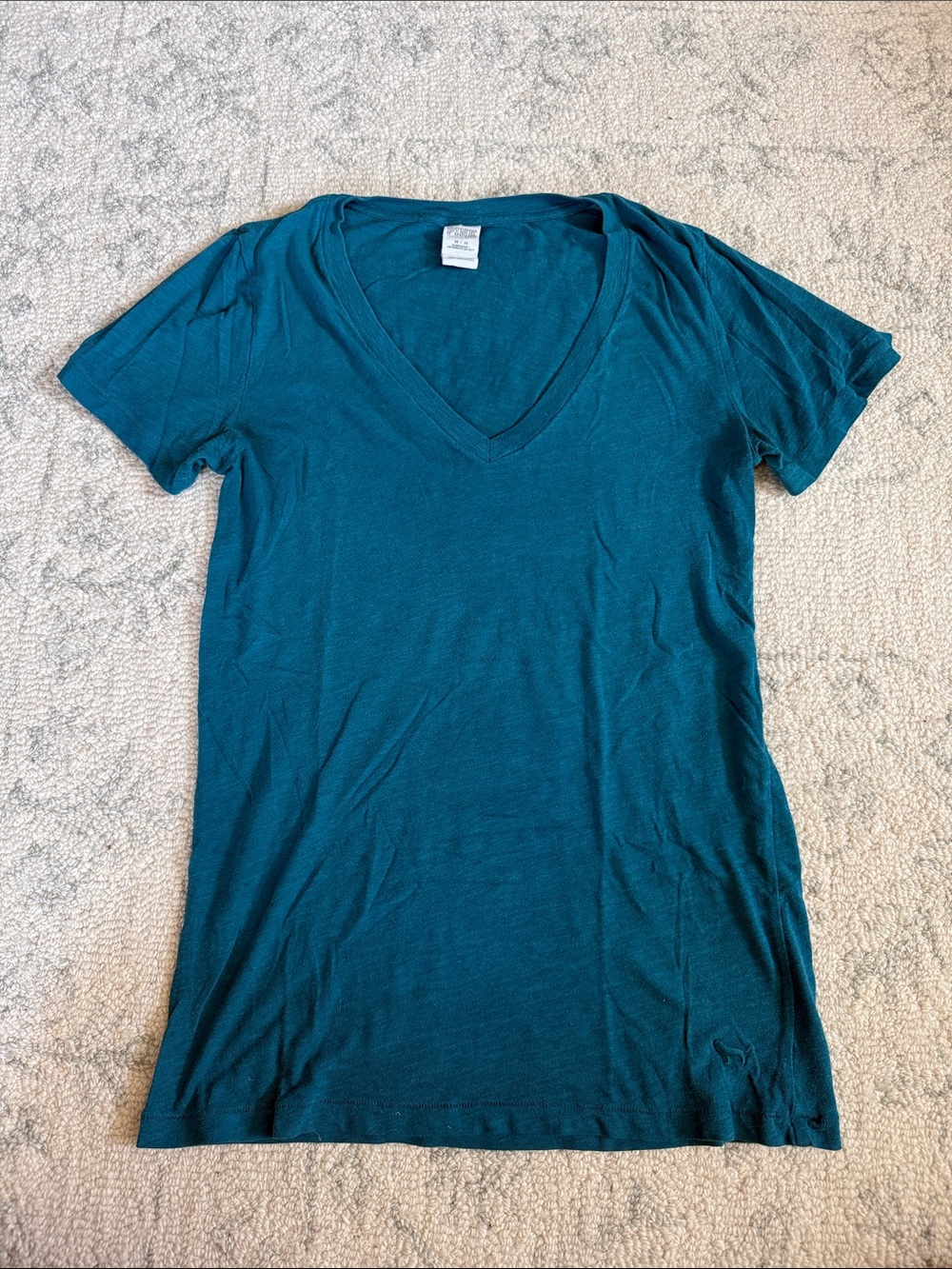 PINK Victoria's Secret Teal V-Neck Tank Top